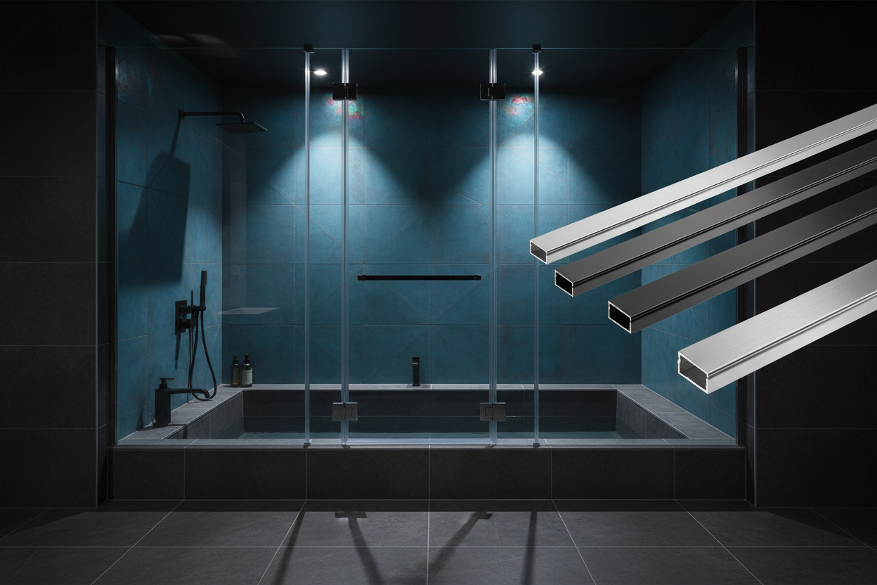 F-Shaped Glass Shower Partition Banner